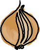 Illustration of a brown onion.